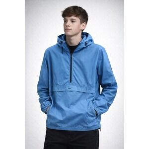 VTG NIKE KANGAROO Pocket Swoosh Y2K Pullover Hoodie 3X Coat Blue